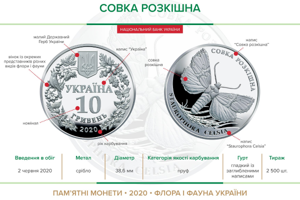Пам'ятні монети "Совка розкішна"